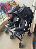 R FOR RABBIT Ginny & Johnny Stroller/Pram with a lightweight foldable frame, reclining seat, adjustable canopy, 5-point safety harness, smooth wheels, and storage basket for safe and comfortable travel with babies and toddlers.
