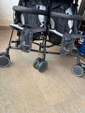 R FOR RABBIT Ginny & Johnny Stroller/Pram with a lightweight foldable frame, reclining seat, adjustable canopy, 5-point safety harness, smooth wheels, and storage basket for safe and comfortable travel with babies and toddlers.