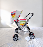 R FOR RABBIT Chocolate Ride Rainbow Baby Stroller/Pram B153 in Almost New condition featuring a reversible design, reclining seat, protective canopy and smooth-moving wheels for comfortable everyday outings with your baby.
