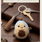 Handmade Crochet Avocado Keychain