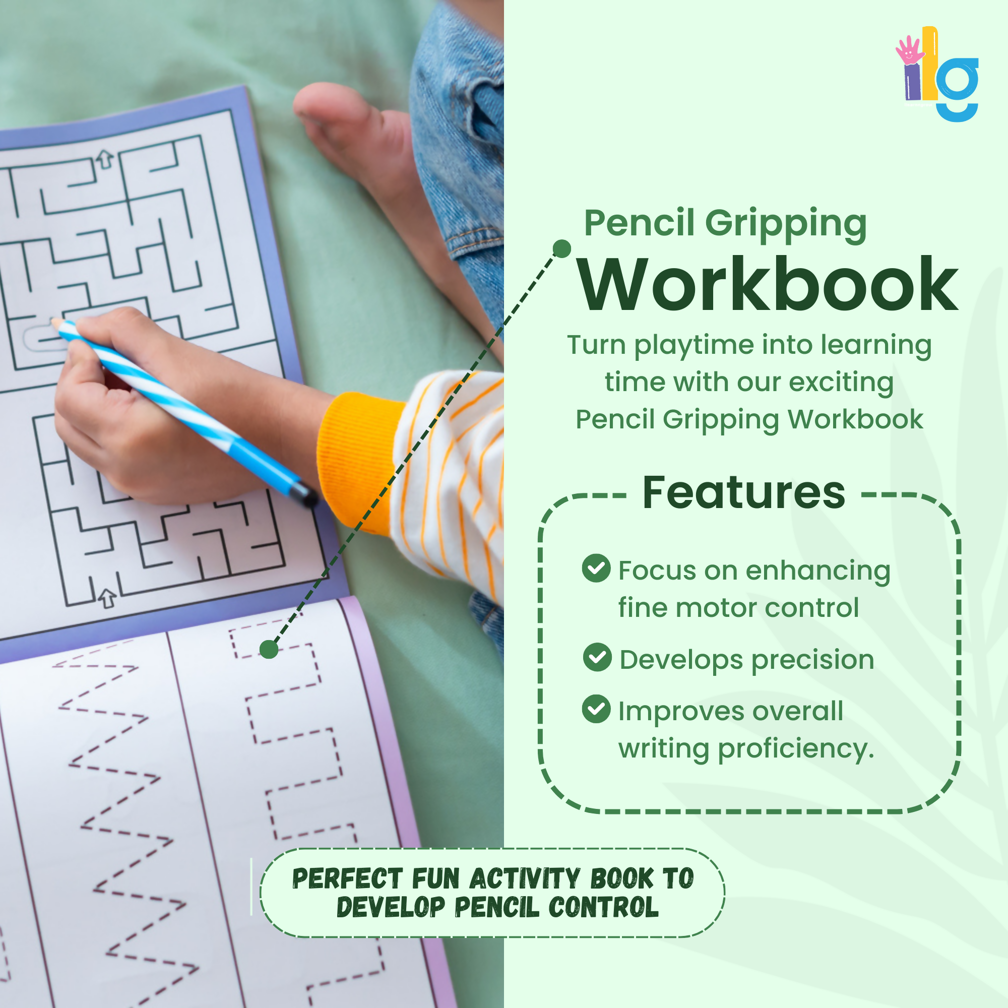 Introducing our Pencil Gripping Workbook - a carefully designed tool to support and refine a child's pencil grip and writing skills.