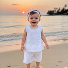 TINY TIGGY  Baby Girl Summer Eyelet Embroidery Set  2-piece set
