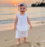 TINY TIGGY  Baby Girl Summer Eyelet Embroidery Set  2-piece set