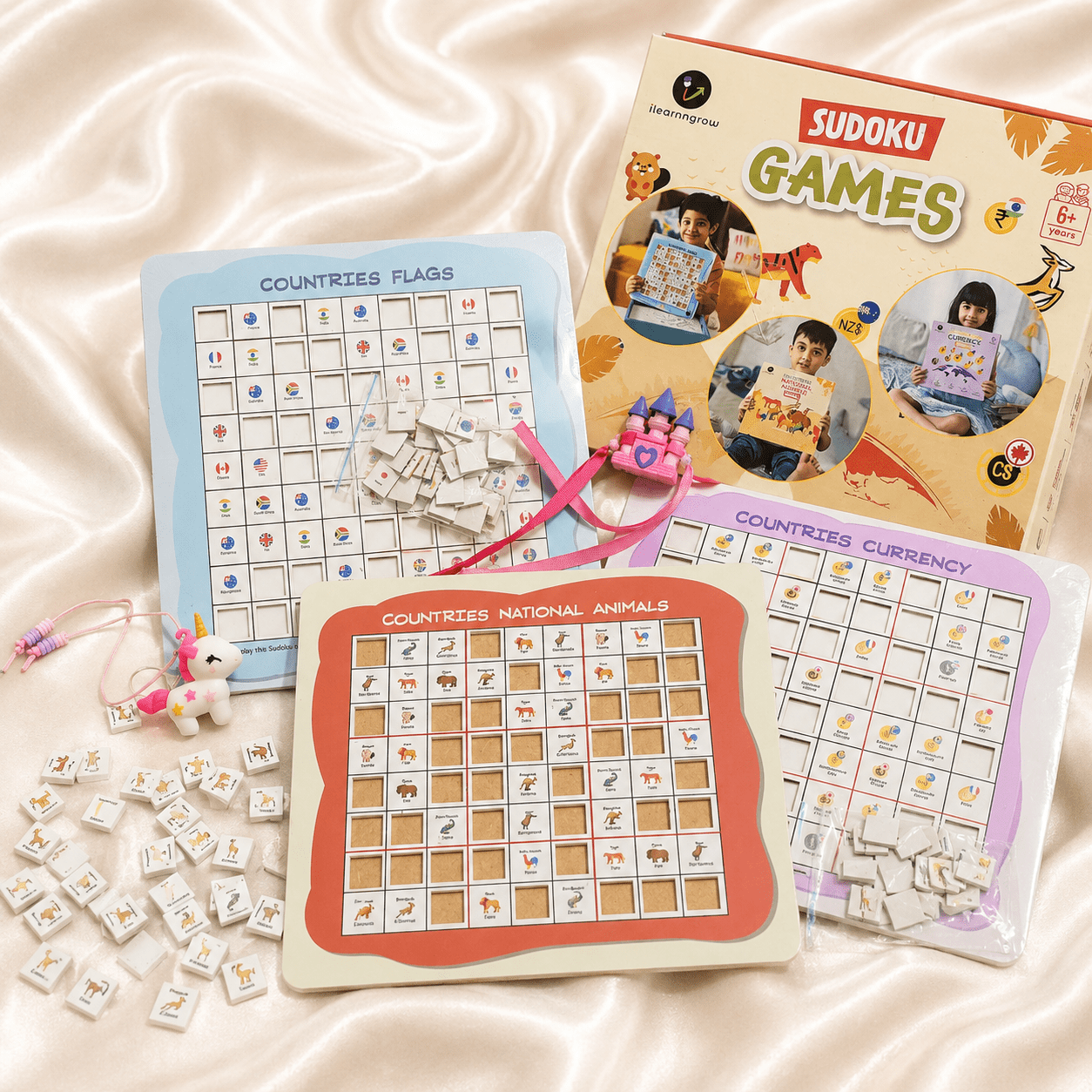 iLearnNGrow Brain Booster Rakhi Combo featuring an educational Sudoku activity set with a festive Rakhi, designed to encourage logical thinking, problem-solving, concentration, and screen-free learning for kids.