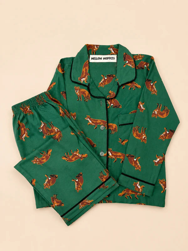 MELLOW Little Wolf full sleeves night suit with soft comfortable fabric, playful wolf-themed design, full-sleeve coverage, and a cozy fit for bedtime and everyday lounging.