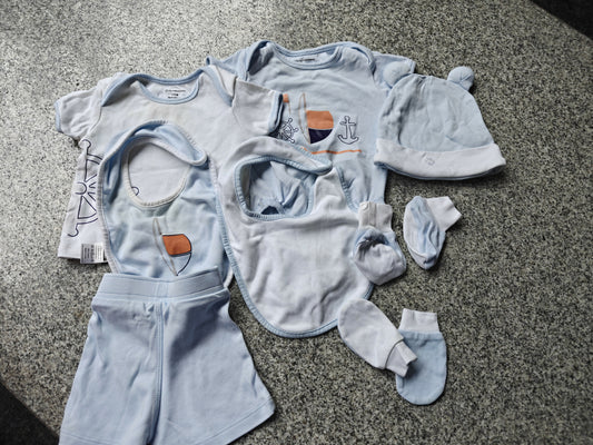 My milestones infant essentials set of 8 blue
