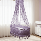 The Top Knott Paris Macramé Baby Cradle – Handwoven Lavender Hanging Bassinet