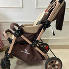 StarAndDaisy foldable baby stroller travel pram with reclining seat, sturdy wheels, safety harness, adjustable canopy, and compact foldable design for comfortable baby travel.