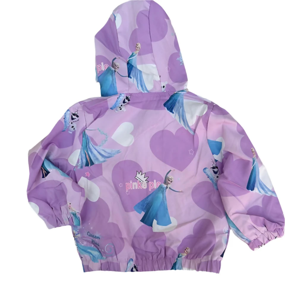 Purple children's jacket with princess designs 