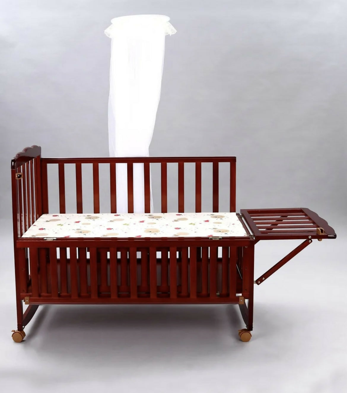 BABYHUG MONTANA Wooden Cot/Crib cum Rocker with Mosquito Net