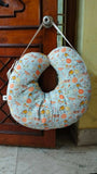 THE MOM STORE Extra Large Nursing / Feeding Pillow with a spacious supportive design, soft cushioned filling, and comfortable shape to provide added support during breastfeeding, bottle feeding, and bonding time.