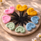 Handmade Crochet Hair Clips for Girls | Cute & Soft Baby Hair Accessories | Colorful Designer Clips