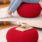 Knitted Cotton Heavy Pouf Stool – Premium Handcrafted Seating & Decor Accent