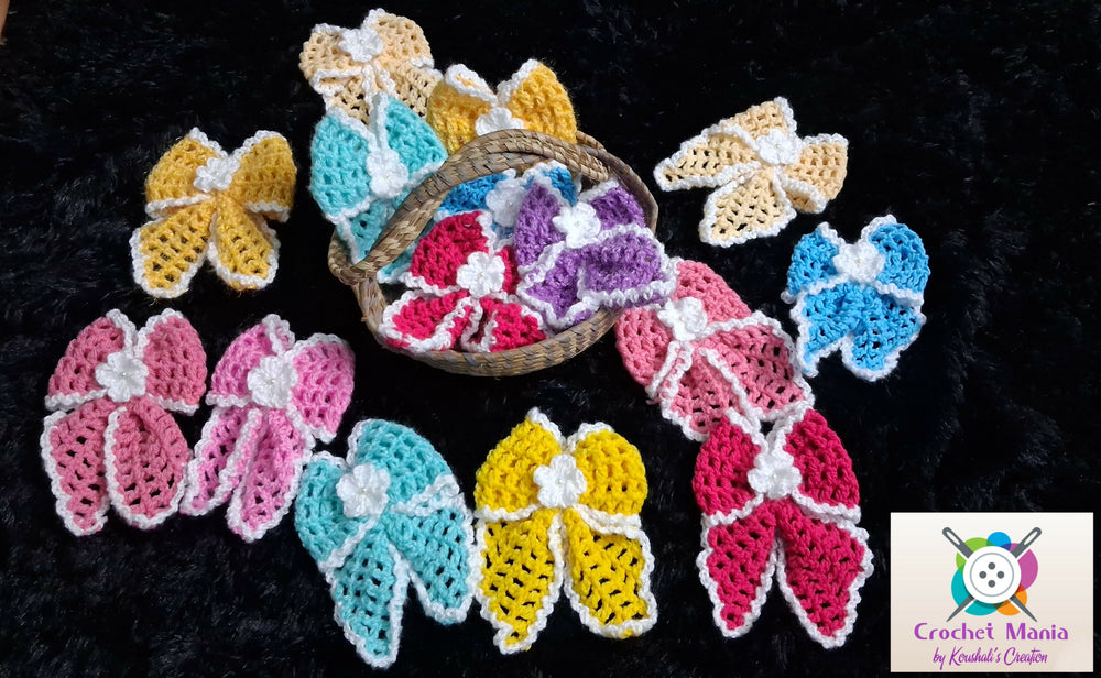 Crochet hair Bow clip