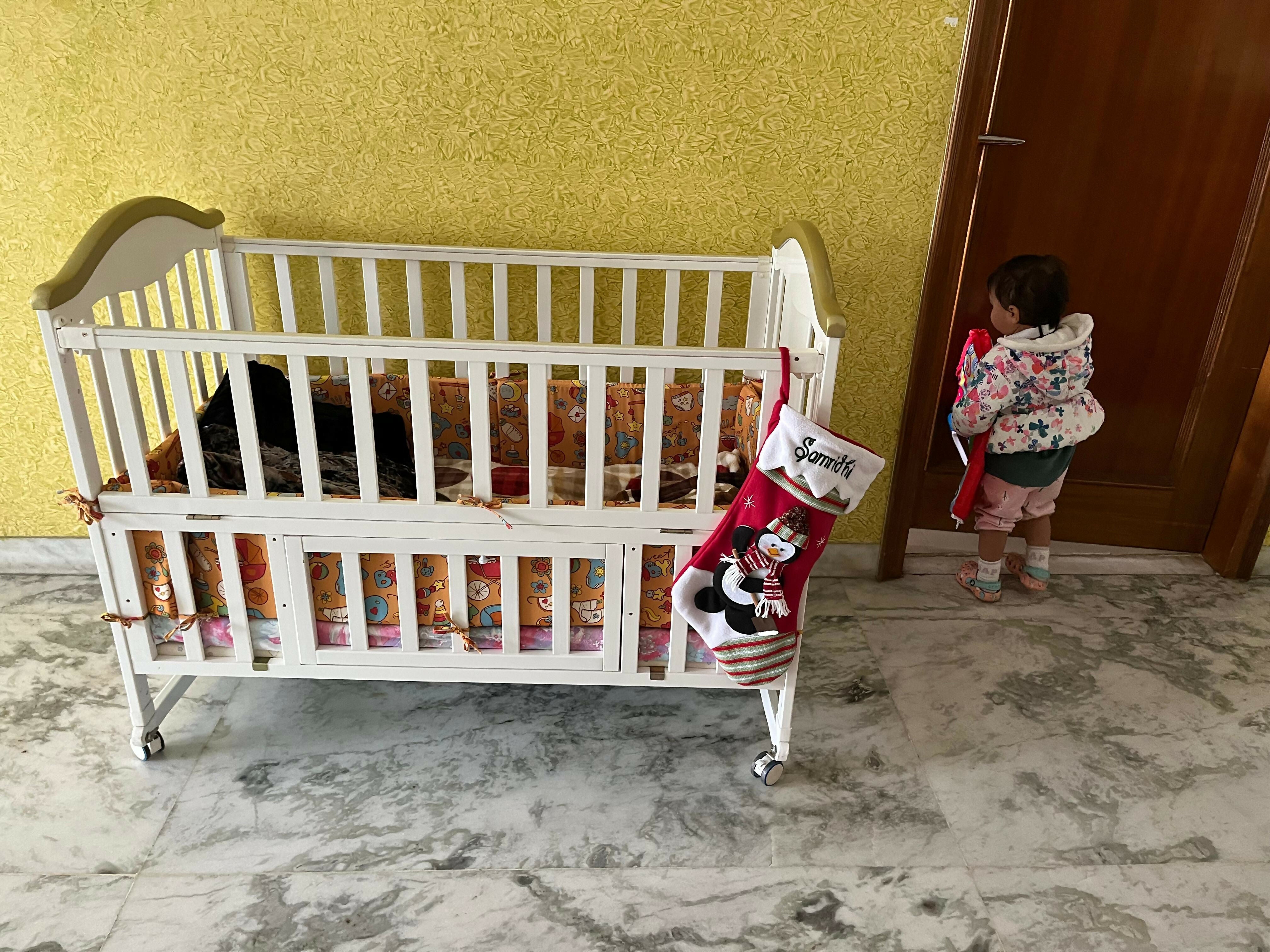 HUNY HUNY 12-in-1 baby cot, convertible baby cot with mattress, wooden baby bed India, multifunctional baby crib, long-lasting baby furniture