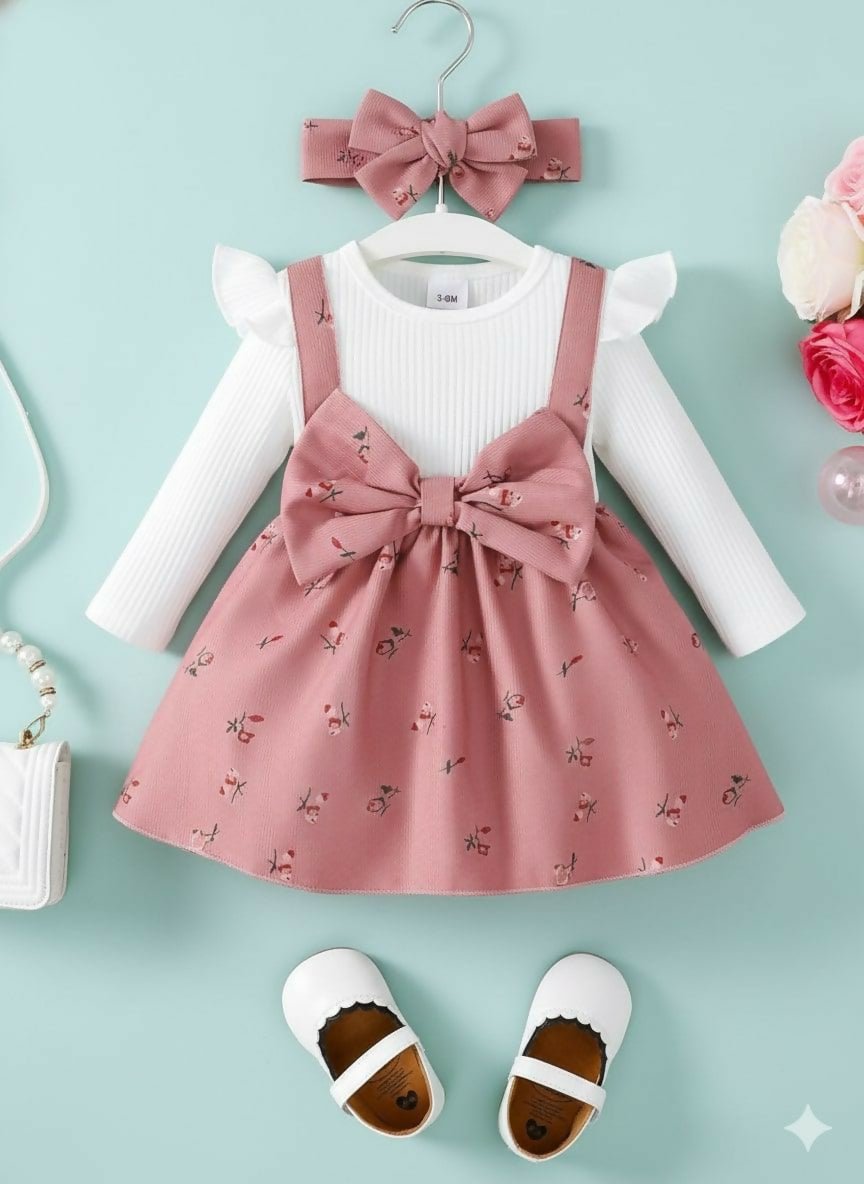 Pink and White Frock/Dress for Baby Girl