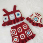 Crocheted baby outfit with owl design