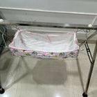 A TO Z HUB portable folding Ghodiyu traditional baby cradle with black cotton cloth, foldable metal frame, gentle rocking design, and a comfortable sleeping space for newborns and infants.
