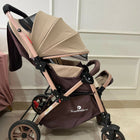 StarAndDaisy foldable baby stroller travel pram with reclining seat, sturdy wheels, safety harness, adjustable canopy, and compact foldable design for comfortable baby travel.