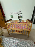 BABYHUG Hamilton Wooden Cot/Crib with Storage & Mattress