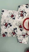 Half Sleeves Romper Set White - Blue Mickey Design