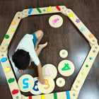 EDUSPARKTOYS Wooden Balance Beam and Obstacle Course for kids' balance, coordination and active play.
