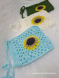 Crochet handmade sling bag/ sunflower sling bag/Cotton shoulder bag