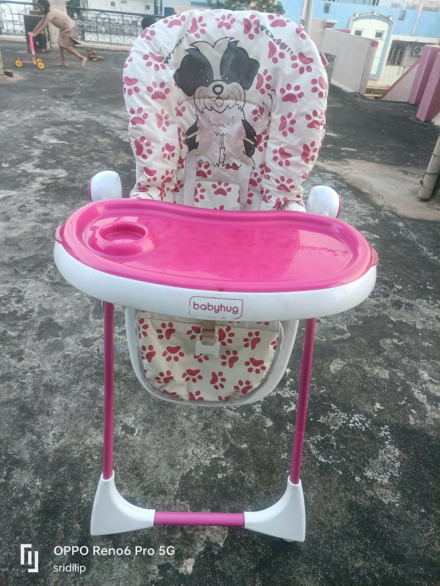 BABYHUG Fine Dining High Chair: Adjustable height and recline, safe, comfortable, and perfect for growing babies at mealtime.