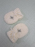 Crochet baby booties and mittens set