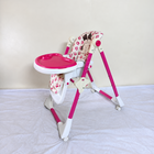 BABYHUG  Fine Dine Adjustable Baby Highchair Pink White Puppy Print B198