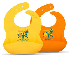 Discover the LUVLAP Bib for Baby - Set of 2, featuring soft, waterproof material and adjustable closures for easy cleanup and comfort during feeding.