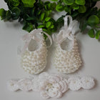 Handmade Booties With Matching Hairband