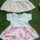Set of 2 Baby Girl Frocks/Dresses, crafted from soft, breathable fabric with charming designs for comfort and style on any occasion.