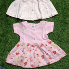 Set of 2 Baby Girl Frocks/Dresses, crafted from soft, breathable fabric with charming designs for comfort and style on any occasion.