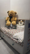 LITTLE BIRD 4 in 1 Elegant Cot/Crib With Storage Drawers  (54" Length x 30" Deep X 36" High)