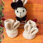 Crochet New Born Baby Gift Set/ Crochet Handmade Rattle And Shoes Set