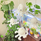 Crochet cradle hanging /cot mobile with bells