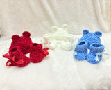 Crochet baby beanie and bootie set