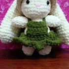 Crochet bunny with long ears and hat