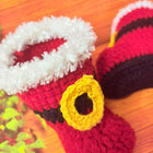 Crochet Santa Booties for Babies/ Handmade Christmas Santa Clause Shoes/ Crochet Red Booties for Christmas