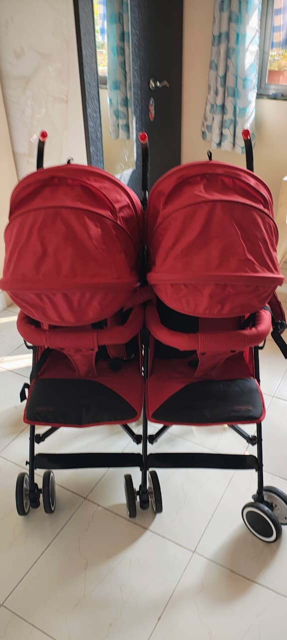 BABYHUG Deuce Twin Stroller/Pram – Red