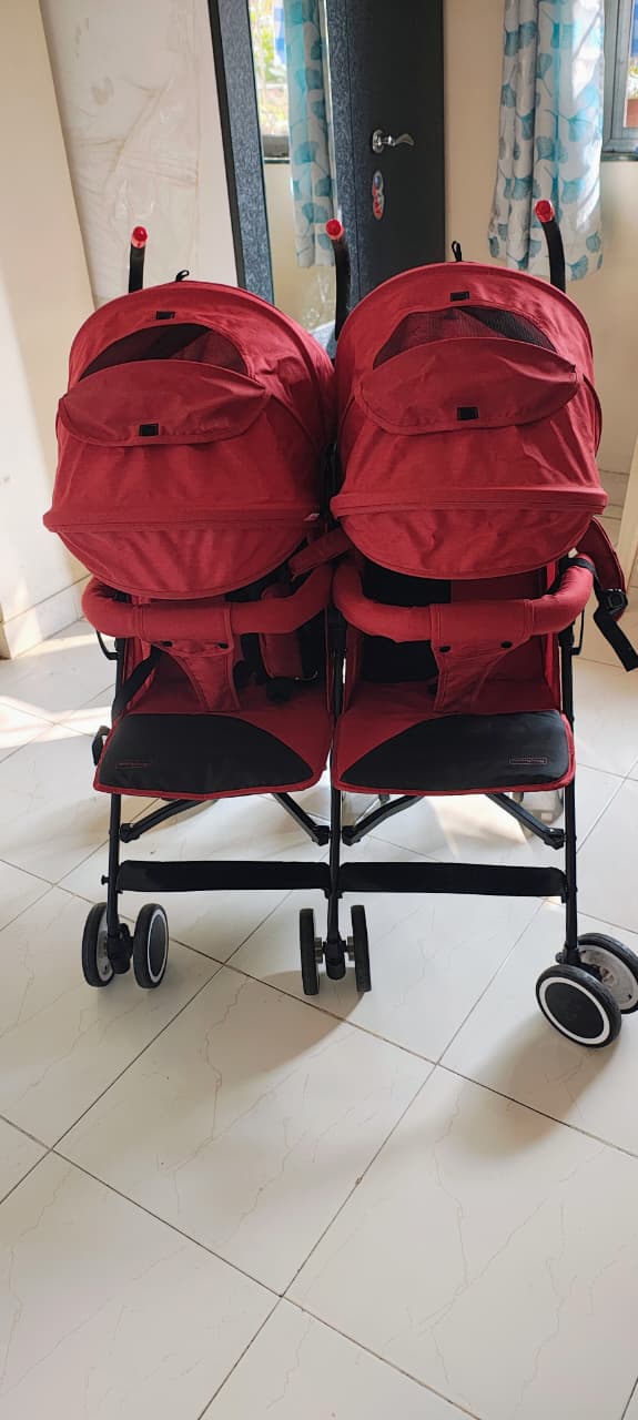 BABYHUG Deuce Twin Stroller/Pram – Red