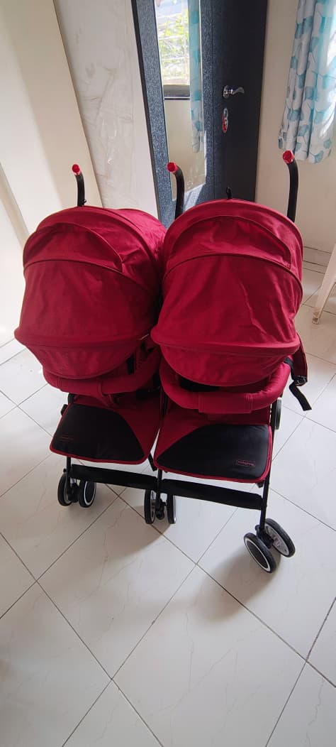 BABYHUG Deuce Twin Stroller/Pram – Red