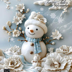 Snowman with floral decorations and 'Fairy Tales 7D Comforter' 