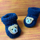 Crochet baby booties/ baby shoes with bear/Handmade shoes for baby girl and baby boy