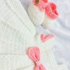 Crochet Handmade Baby Girl Shoes, Headband Frock Set