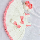 Crochet Handmade Baby Girl Shoes, Headband Frock Set