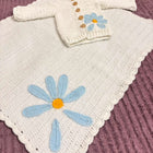 Crochet Handmade Baby Blanket and Sweater Combo with Child Name