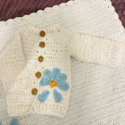 Crochet Handmade Baby Blanket and Sweater Combo with Child Name