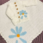 Crochet Handmade Baby Blanket and Sweater Combo with Child Name